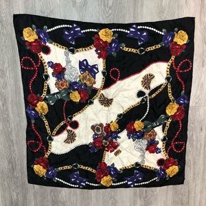 Black flower scarf